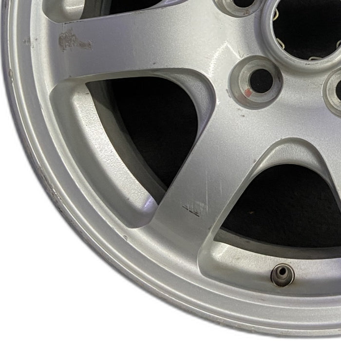 16" DIAMANTE 97-99 16x6 aluminum 7 spoke silver Original OEM Wheel Rim - Back View
