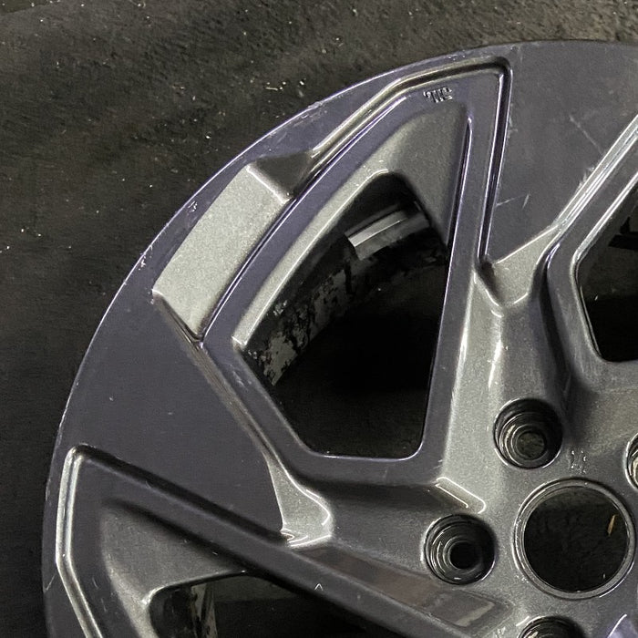 18" XV CROSSTREK 24-25 18x7 alloy angled spoke dark gray Original OEM Wheel Rim - Side Profile