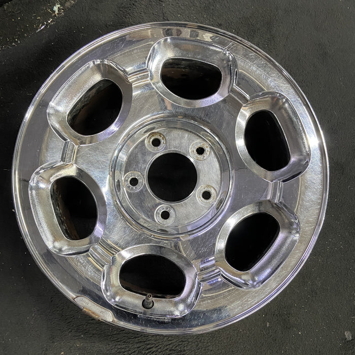 17" NAVIGATOR 00 , 14mm lug , aluminum, 6 ovals, chrome Original OEM Wheel Rim - Angle View