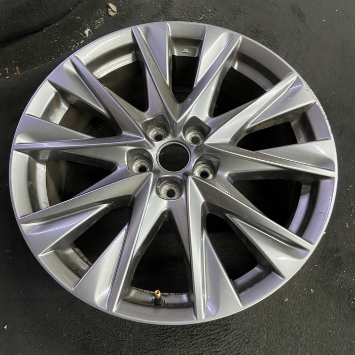 19" MAZDA CX-5 21 aluminum, 19x7, gloss black Original OEM Wheel Rim - Side Profile