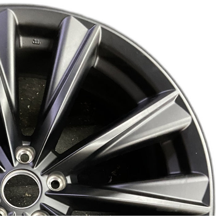 21" LEXUS RX350 23-24 21x8 5 V spoke matte black Original OEM Wheel Rim - Side Profile