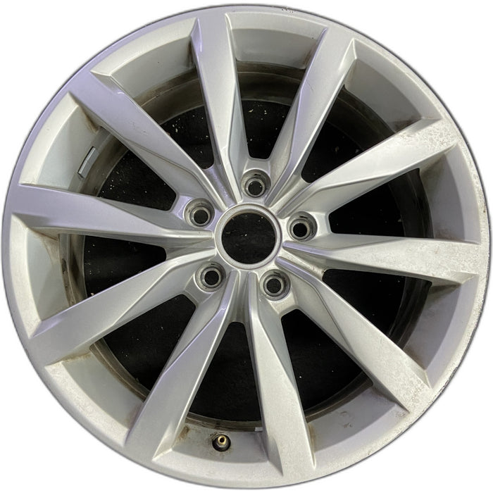 17" GOLF 17 17x7 , 10 spoke, 49mm offset, silver pockets Original OEM Wheel Rim - Front View