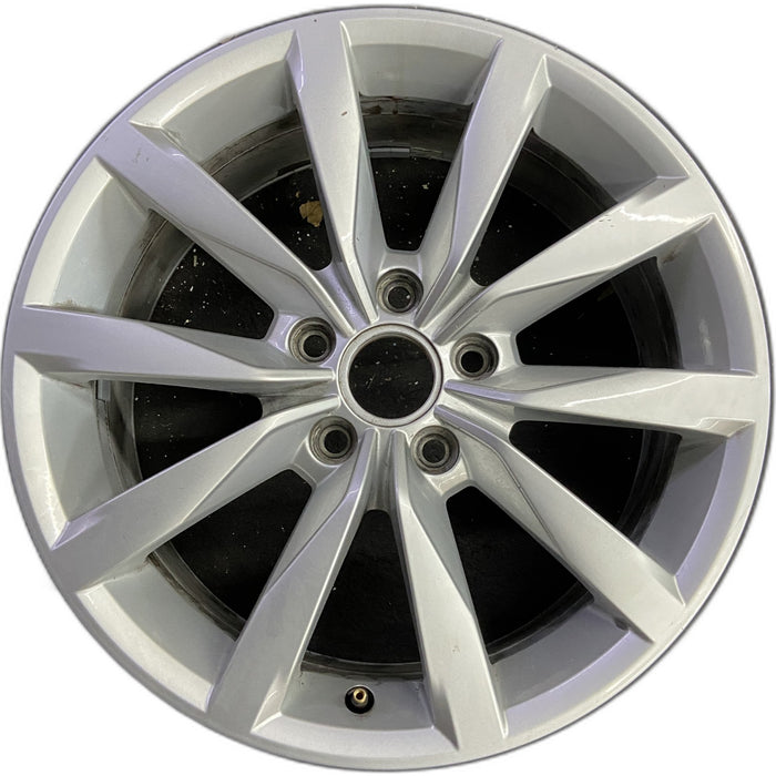 17" GOLF 17 17x7 , 10 spoke, 49mm offset, silver pockets Original OEM Wheel Rim - Front View