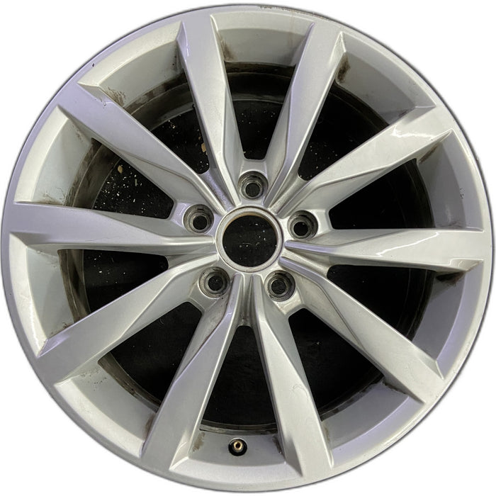 17" GOLF 17 17x7 , 10 spoke, 49mm offset, silver pockets Original OEM Wheel Rim - Front View
