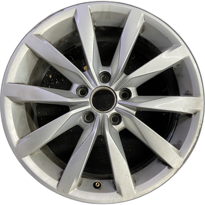 17" GOLF 17 17x7 , 10 spoke, 49mm offset, silver pockets Original OEM Wheel Rim - Front View