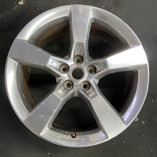 20" CAMARO 10-11 20x8 frt 5 spoke polished opt Q9J Original OEM Wheel Rim - Front View