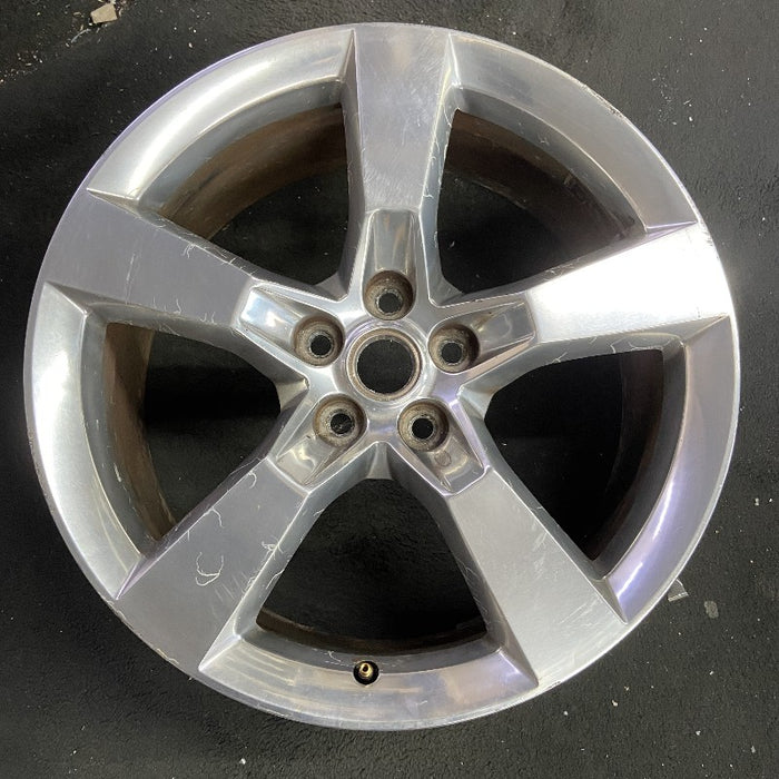 20" CAMARO 10-11 20x8 frt 5 spoke polished opt Q9J Original OEM Wheel Rim - Front View