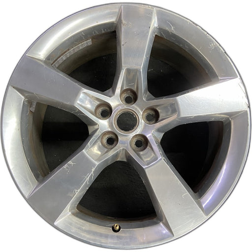20" CAMARO 10-11 20x8 frt 5 spoke polished opt Q9J Original OEM Wheel Rim - Front View