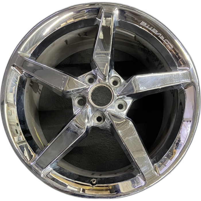 19" CORVETTE 14-15 rear, 19x10, chrome Original OEM Wheel Rim - Front View