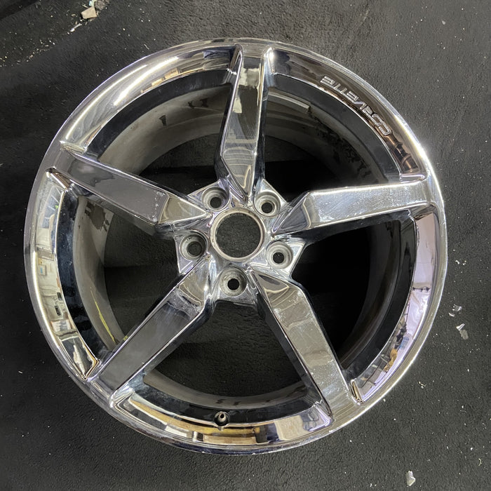 19" CORVETTE 14-15 rear, 19x10, chrome Original OEM Wheel Rim - Angle View