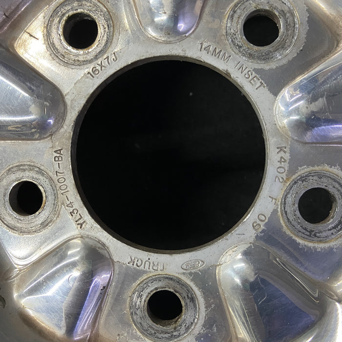 16" FORD F150 PICKUP 00 12mm lugs , 16x7, aluminum, 5 ovals spokes Original OEM - Back View