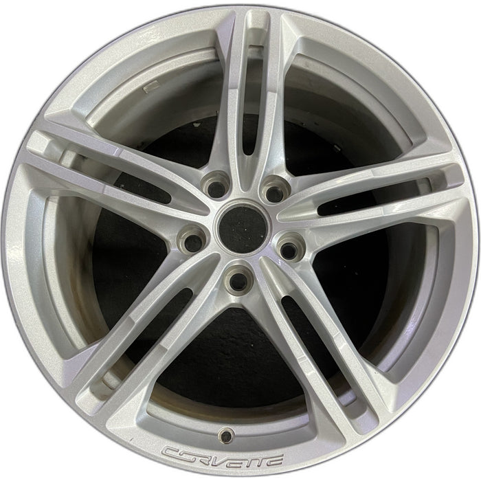 19" CORVETTE 16-17 rear, 19x10, silver Original OEM Wheel Rim - Front View