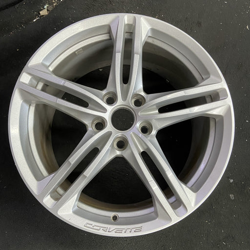 19" CORVETTE 16-17 rear, 19x10, silver Original OEM Wheel Rim - Angle View