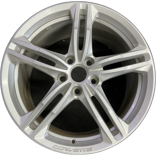 19" CORVETTE 16-17 rear, 19x10, silver Original OEM Wheel Rim - Front View