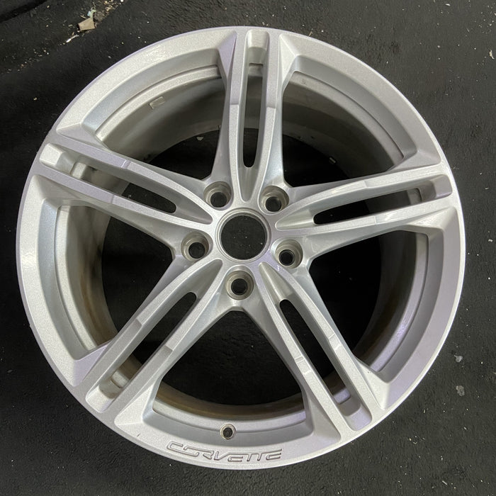 19" CORVETTE 16-17 rear, 19x10, silver Original OEM Wheel Rim - Angle View