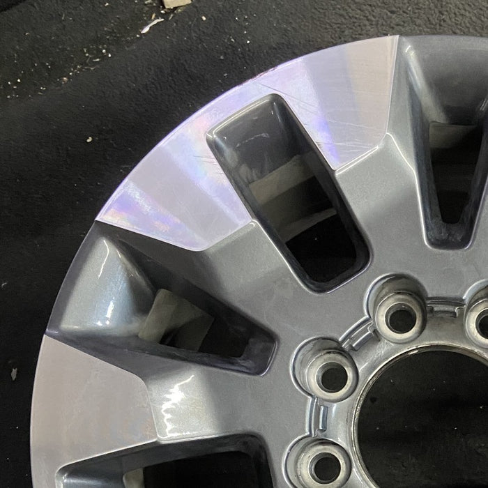 20" SILVERADO 2500 PICKUP 21-23 20x8.5 10 spoke machined gray opt Q86 dark gray - Side Profile