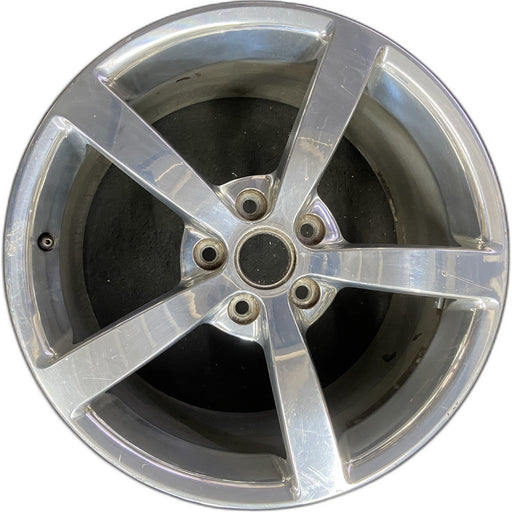 19" CORVETTE 08 19x10 , 5 single spoke, polished Original OEM Wheel Rim - Front View