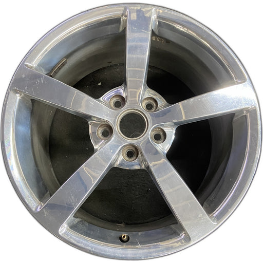 19" CORVETTE 08 19x10 , 5 single spoke, polished Original OEM Wheel Rim - Front View