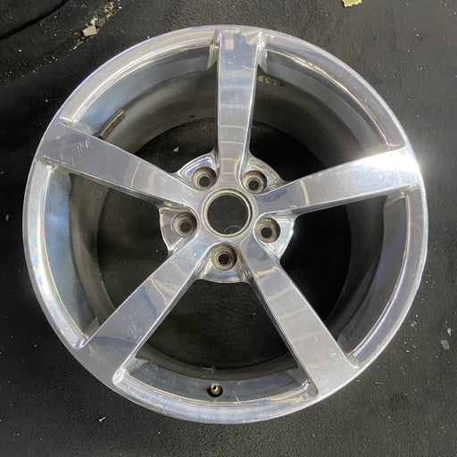 19" CORVETTE 08 19x10 , 5 single spoke, polished Original OEM Wheel Rim - Angle View