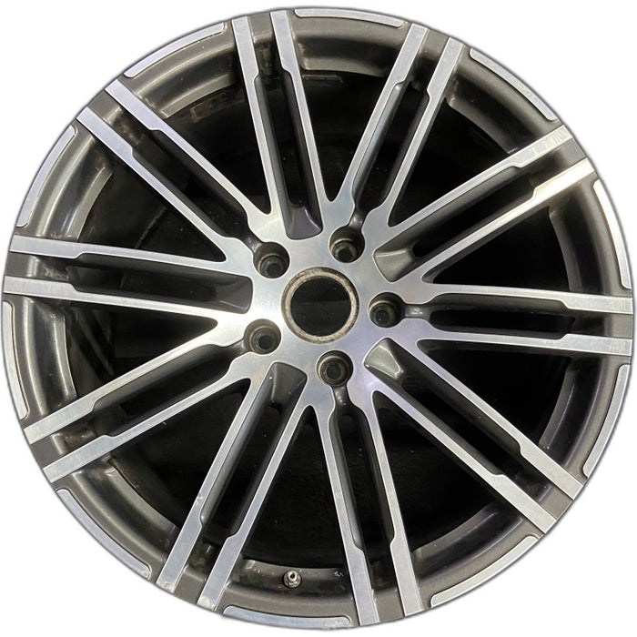21" PORSCHE CAYENNE 15-18 21x10 alloy 20 spoke inlay Original OEM Wheel Rim - Front View
