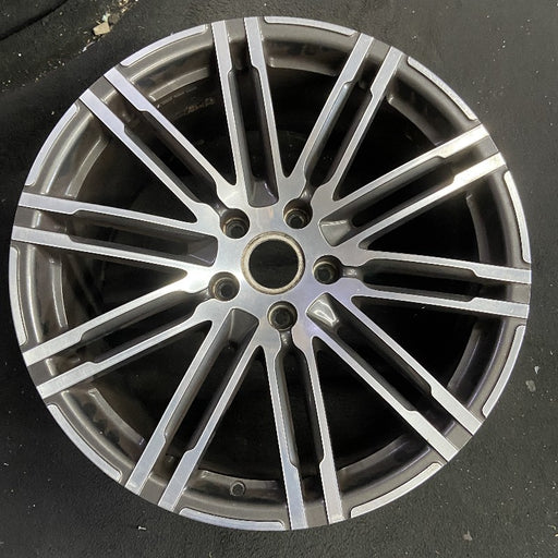 21" PORSCHE CAYENNE 15-18 21x10 alloy 20 spoke inlay Original OEM Wheel Rim - Front View