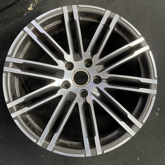 21" PORSCHE CAYENNE 15-18 21x10 alloy 20 spoke inlay Original OEM Wheel Rim - Front View