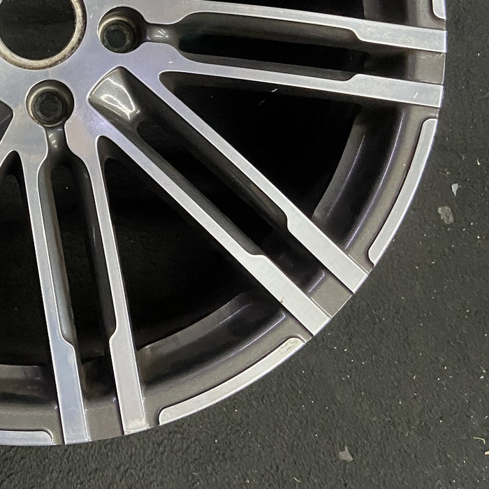 21" PORSCHE CAYENNE 15-18 21x10 alloy 20 spoke inlay Original OEM Wheel Rim - Back View