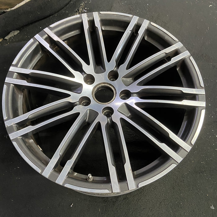 21" PORSCHE CAYENNE 15-18 21x10 , 20 spoke, inlay Original OEM Wheel Rim - Side Profile