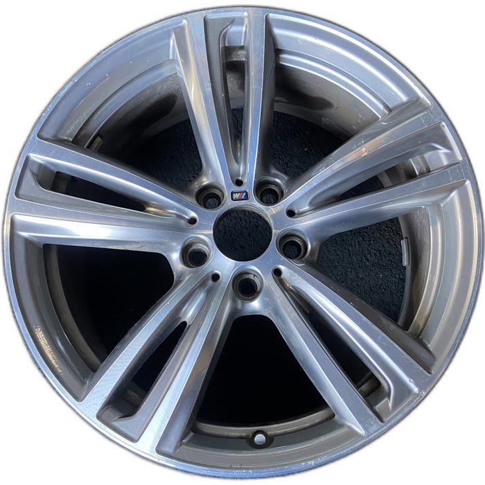 19" BMW 320i 14-15 19x8, 5 twin spokes Original OEM Wheel Rim - Front View