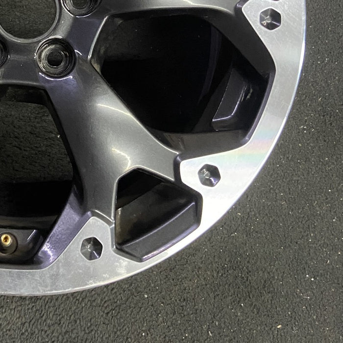 17" XV CROSSTREK 21 17x7 alloy machined face dark gray pockets outer machined - Back View