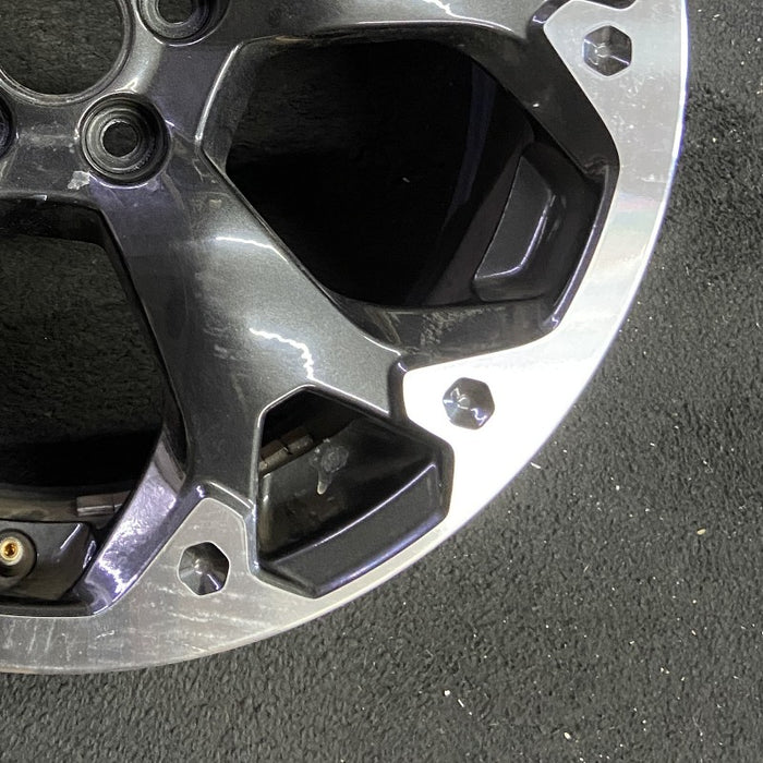 17" XV CROSSTREK 21 17x7 alloy machined face dark gray pockets outer machined - Back View