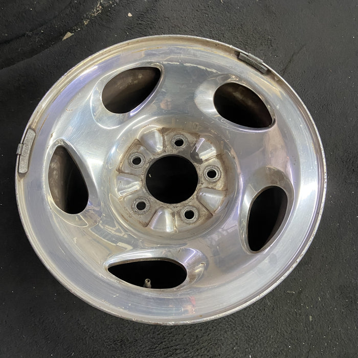 16" FORD F150 PICKUP 00 12mm lugs , 16x7, aluminum, 5 ovals spokes Original OEM - Side Profile