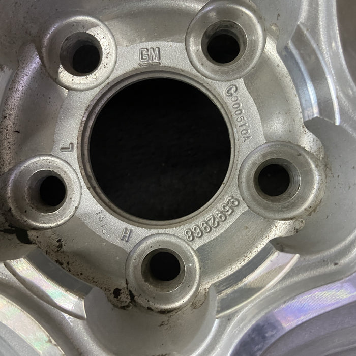 16" MONTE CARLO 00 16x6.5, aluminum, 5 slot Original OEM Wheel Rim - Back View