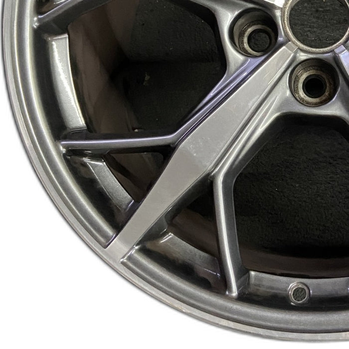 20" CORVETTE 20-22 rear 20x11 5 triple spoke gray opt Q8T Original OEM Wheel Rim - Back View