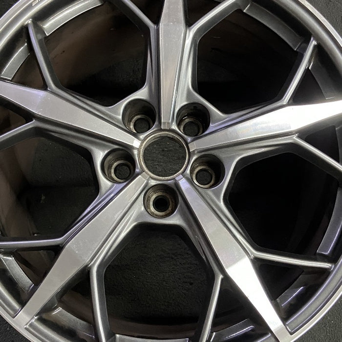 20" CORVETTE 20-22 rear 20x11 5 triple spoke gray opt Q8T Original OEM Wheel Rim - Angle View