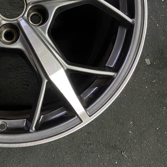 20" CORVETTE 20-22 rear 20x11 5 triple spoke gray opt Q8T Original OEM Wheel Rim - Back View