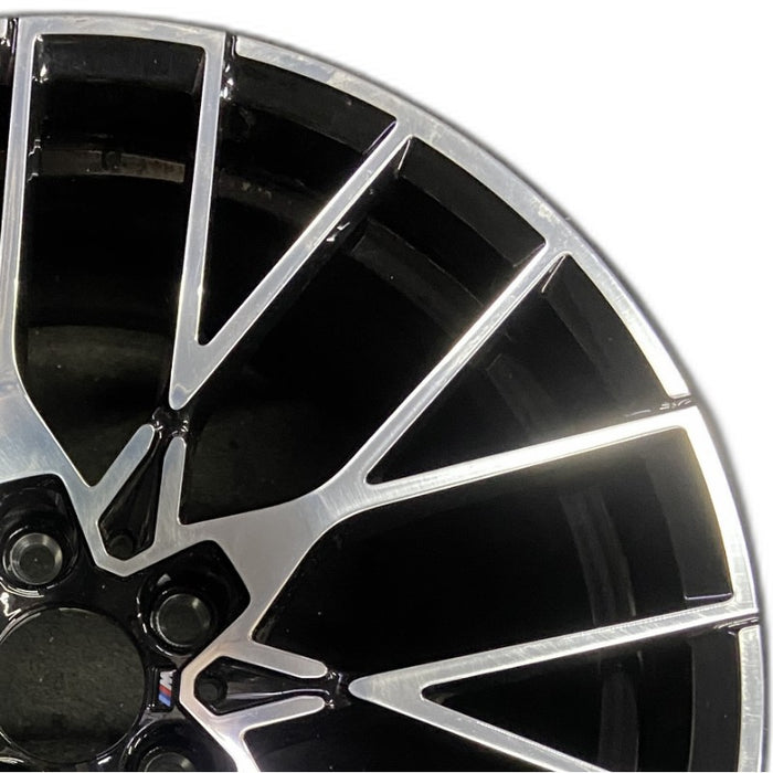 19" BMW M2 19-20 19x10 alloy 20 spoke silver spoke face Original OEM Wheel Rim - Side Profile