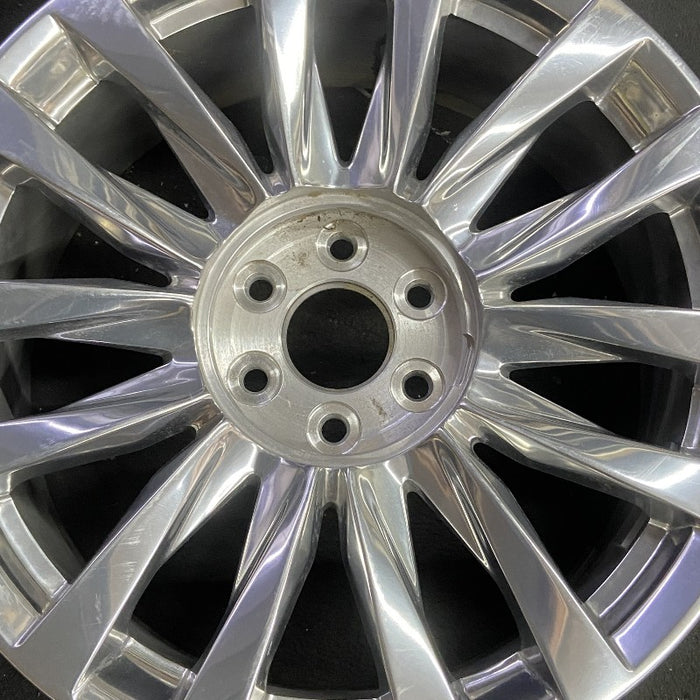 22" ESCALADE 21-24 22x9 14 spoke polished opt SGK Original OEM Wheel Rim - Angle View