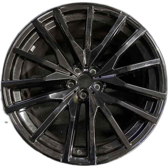 22" BMW X5 21-25 22x10.5 15 spoke black Original OEM Wheel Rim - Front View