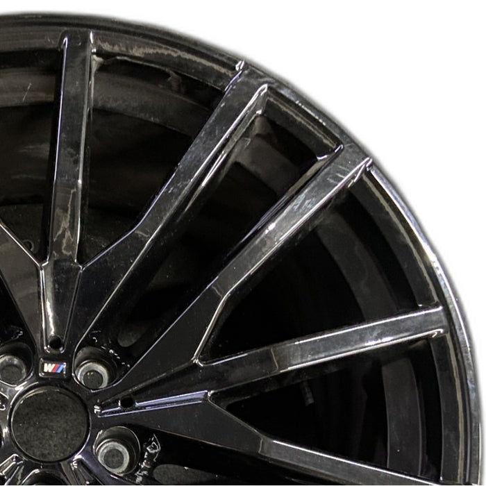 22" BMW X5 21-25 22x10.5 15 spoke black Original OEM Wheel Rim - Side Profile