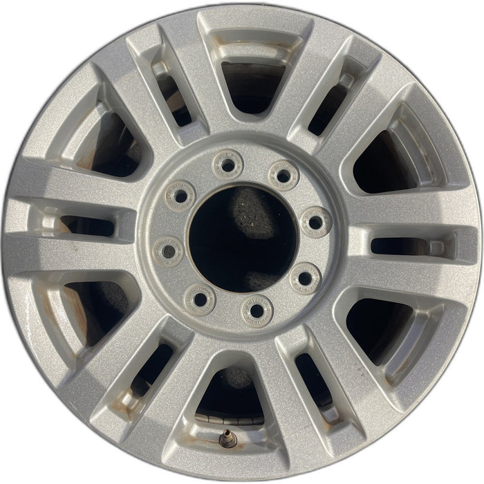 18" FORD F250SD PICKUP 17 18x8 , aluminum, 12 spoke , silver Original OEM Wheel - Front View