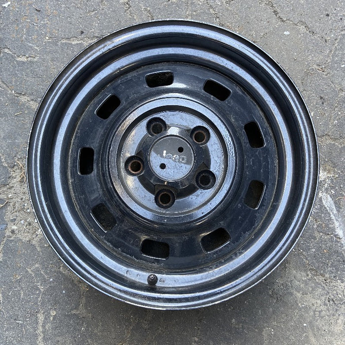 15" CHEROKEE 84-86 15x6 steel ly Original OEM Wheel Rim - Front View