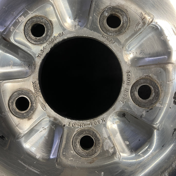 16" FORD F150 PICKUP 00 12mm lugs , 16x7, aluminum, 5 ovals spokes Original OEM - Back View