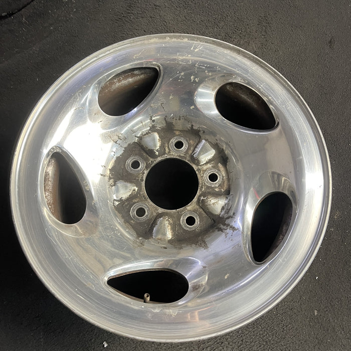 16" FORD F150 PICKUP 00 12mm lugs , 16x7, aluminum, 5 ovals spokes Original OEM - Side Profile
