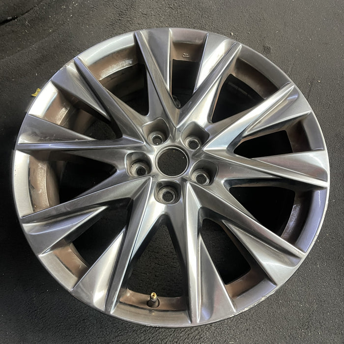 19" MAZDA CX-5 21 aluminum, 19x7, gloss black Original OEM Wheel Rim - Side Profile