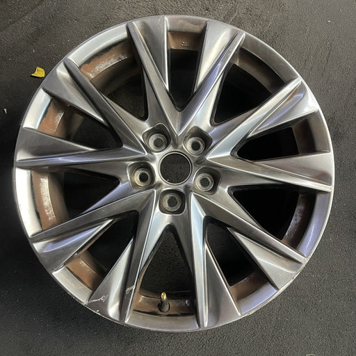 19" MAZDA CX-5 21 aluminum, 19x7, gloss black Original OEM Wheel Rim - Angle View