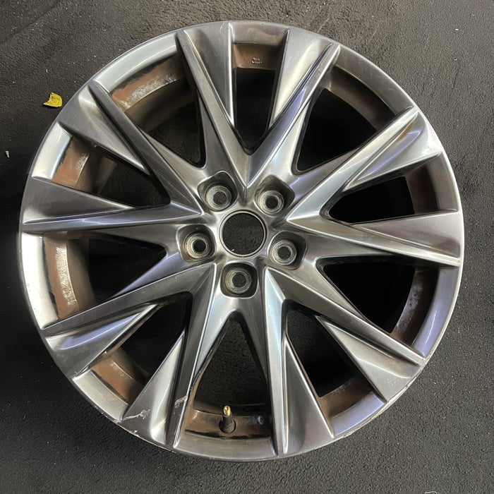 19" MAZDA CX-5 21 aluminum, 19x7, gloss black Original OEM Wheel Rim - Angle View