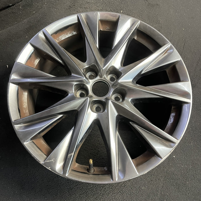 19" MAZDA CX-5 21 aluminum, 19x7, gloss black Original OEM Wheel Rim - Side Profile