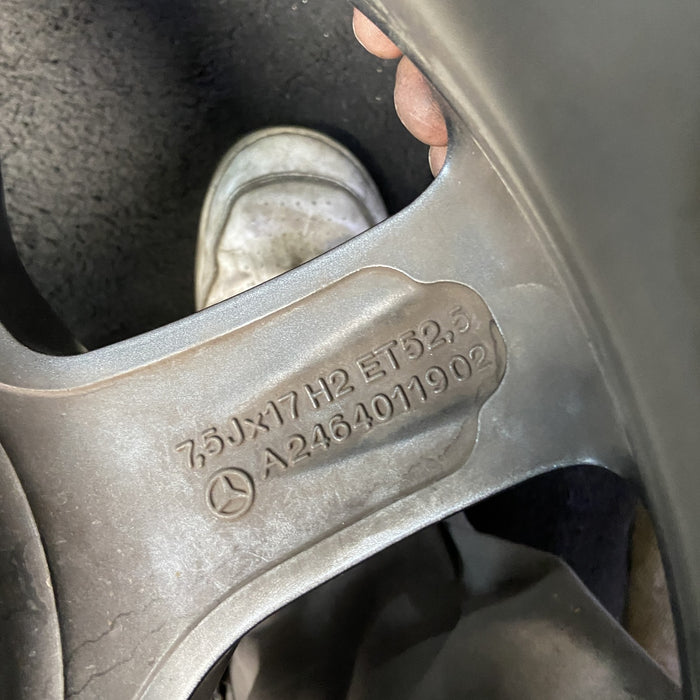 17" MERCEDES CLA-CLASS 14 117 Type, CLA250, 17x7.5 Original OEM Wheel Rim - Back View
