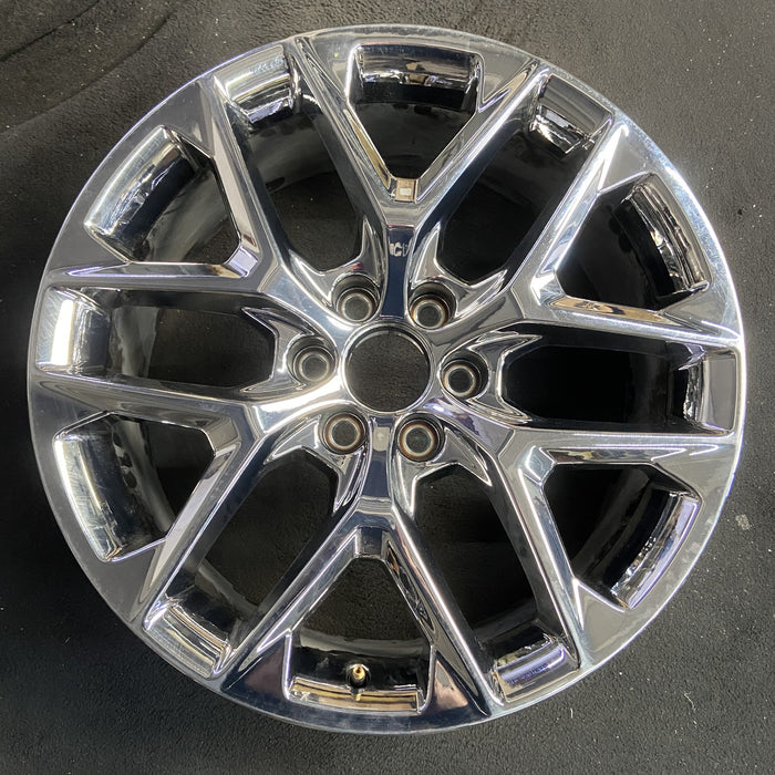 22" SIERRA 1500 PICKUP 22 22x9, 6 Y spoke, closed spoke, chrome, opt SSW - Angle View